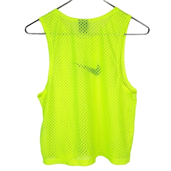 NIKE Logoed Neon Yellow Mesh Youth Jersey Small - Picture 4 of 6